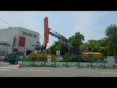 Utilisation d'un bras coulissant télescopique de 12 M pour un bras de creuse à trois sections