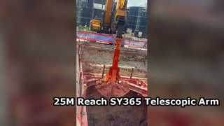 Bras télescopique de 25M avec godet de 1,5cbm pour SY365